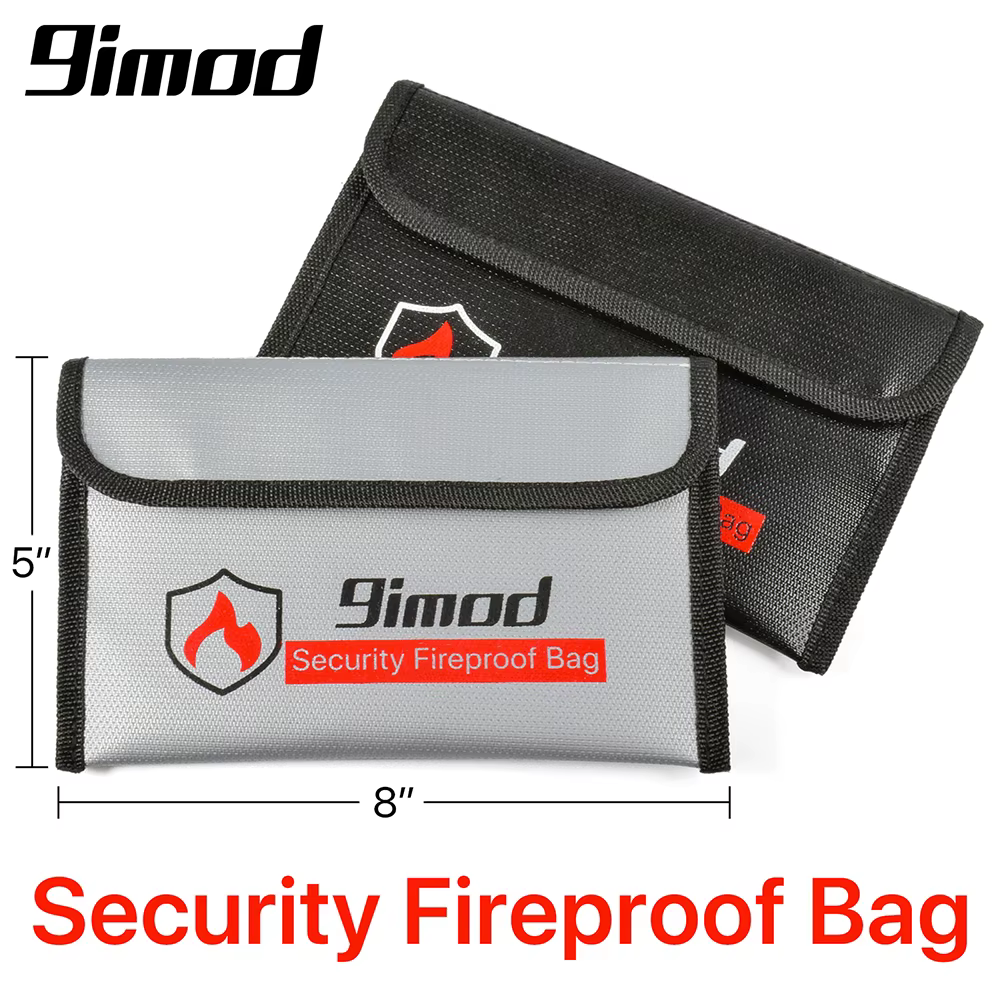 9imod 5x8 pouces Portable sac ignifuge antidéflagrant étanche Lipo batterie sac de sécurité Document