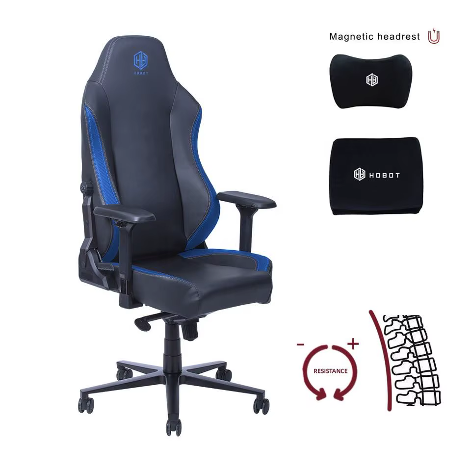Chaise de bureau ergonomique inclinable pour PC avec dossier haut