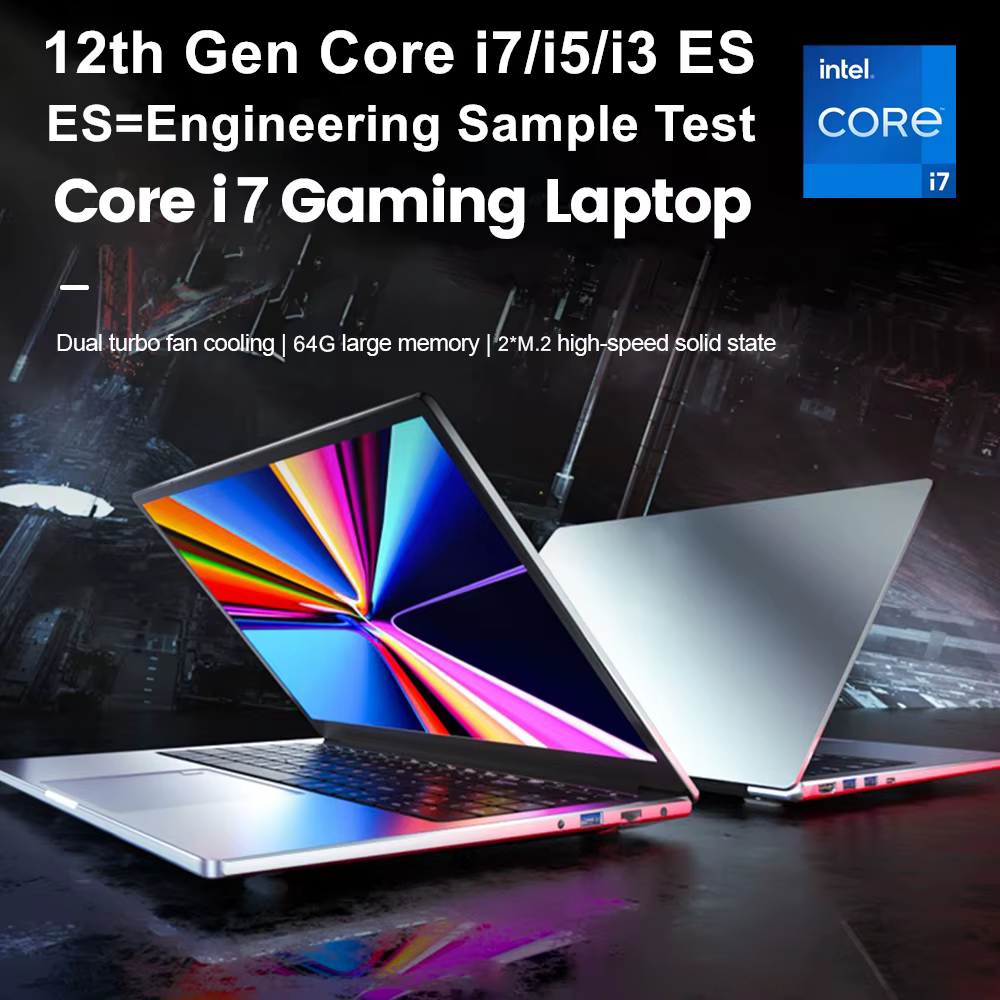 Ordinateur portable de jeu Topton pas cher 15,6 pouces, Intel Core i7 i5 i3 de 12e génération, lecte