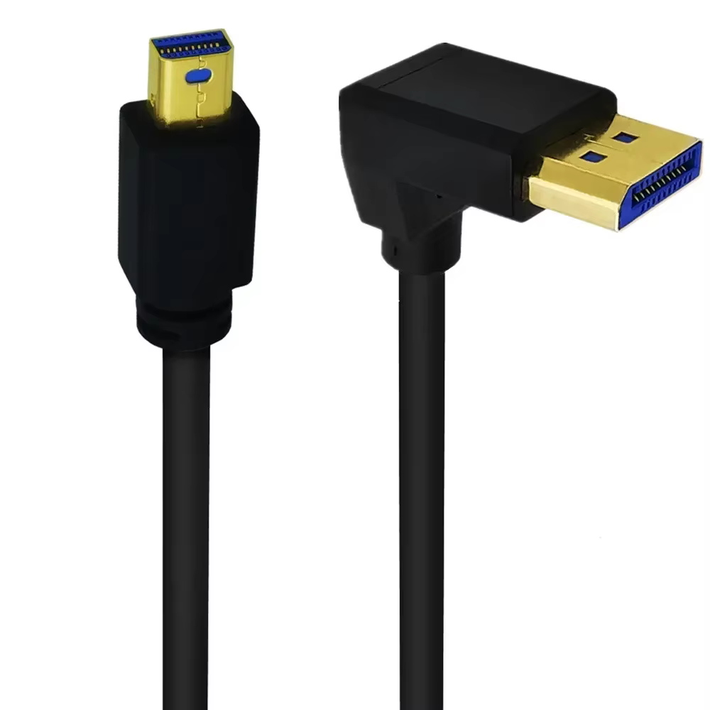 Câble Mini DisplayPort MiniDP vers DP coudé à 90 degrés, mâle vers mâle, pour connexion de carte gra