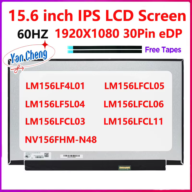 Écran LCD pour ordinateur portable IPS 15.6 pouces NV156FHM-N48 LM156LF4L01 LM156LF5L04 LM156LFCL03 