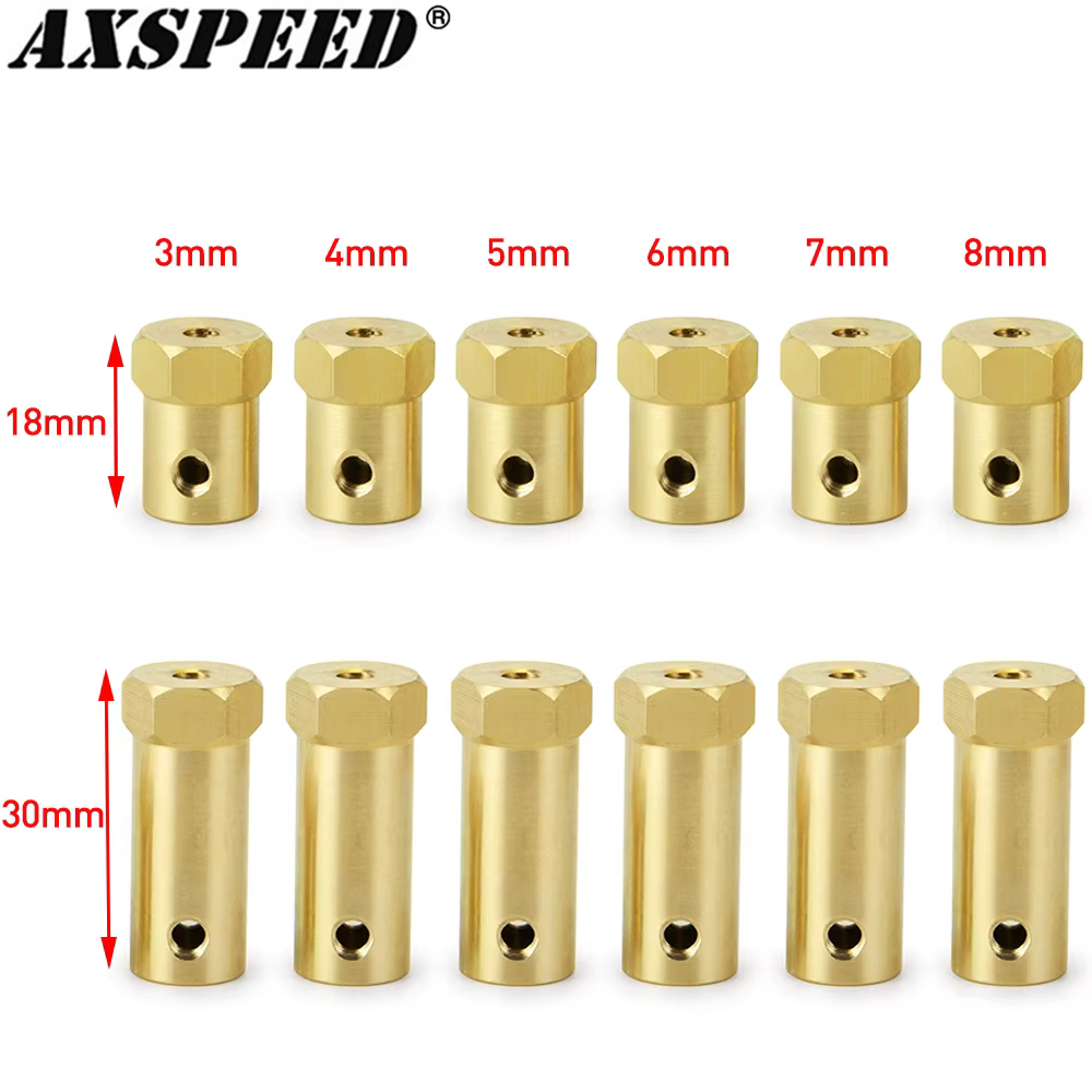 AXSPEED – coupleur d'accouplement hexagonal de roue de 12mm, adaptateur de manchon en laiton, connec