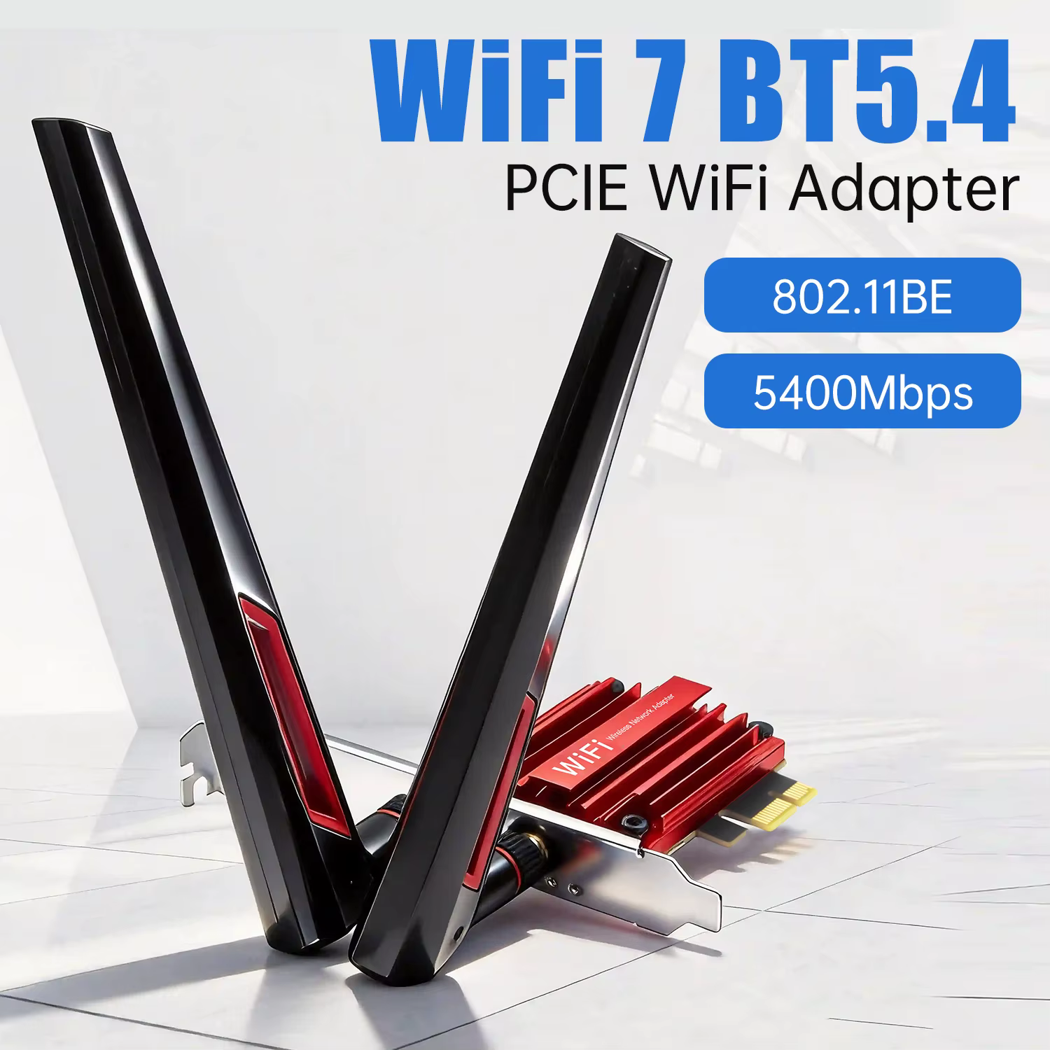 Adaptateur WiFi 7 MT7925 PCIE, BT5.4, 5400Mbps, 802.11BE, Tri-Band, 6Ghz/5Ghz/2.4Ghz, carte Ethernet