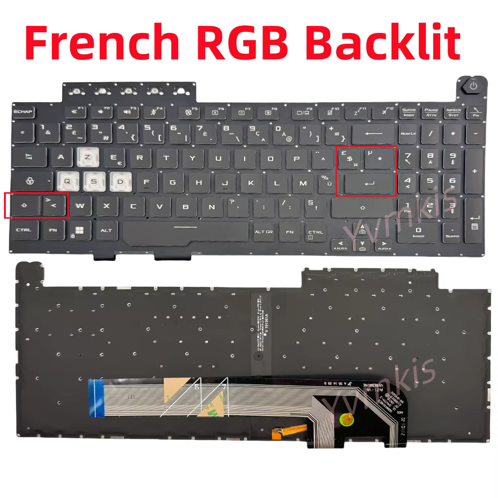 Nouveau clavier FX506 FR français RGB pour ASUS TUF Gaming F15 FA506 FA506Q TUF506 TUF706 F17 FX706 
