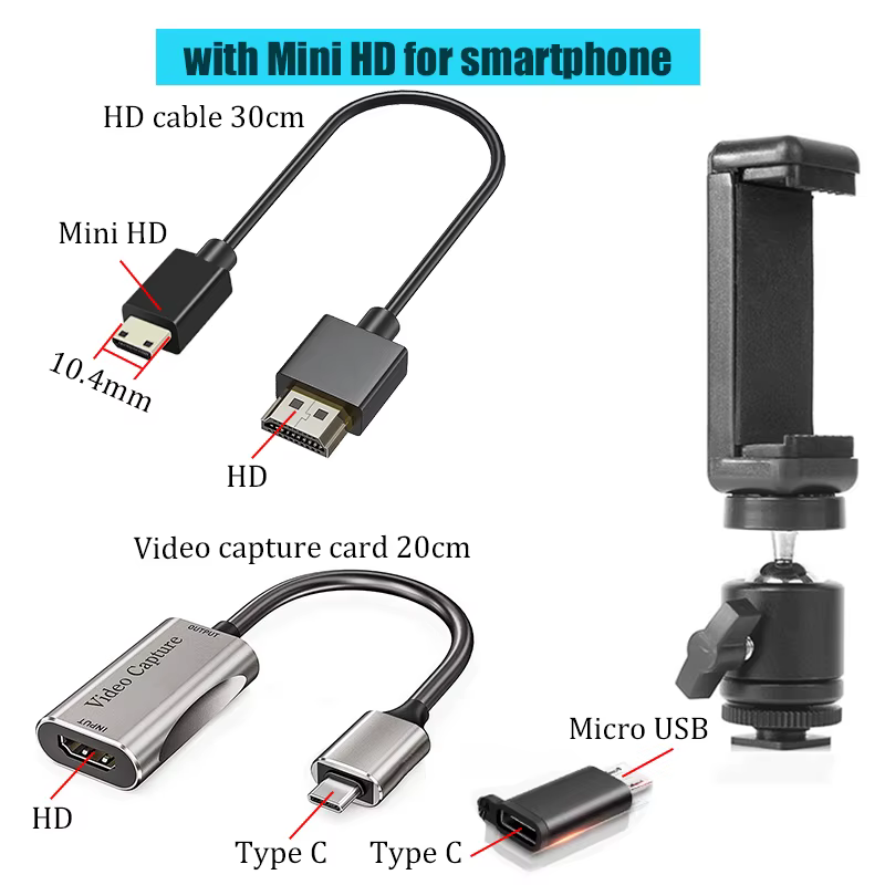 Carte de capture vidéo HD BFOLLOW pour téléphone/tablette Android, adaptateur de champ externe pour