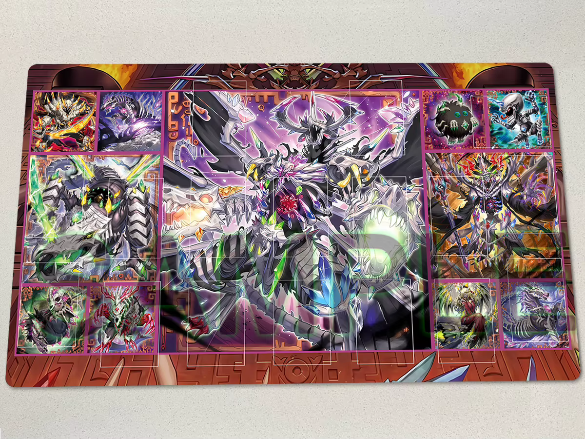 YuGiOh Mementoal Tecuhtlica-mat de jeu de création combinée King Angwitch Twin Dragon TCG CCG tapis 