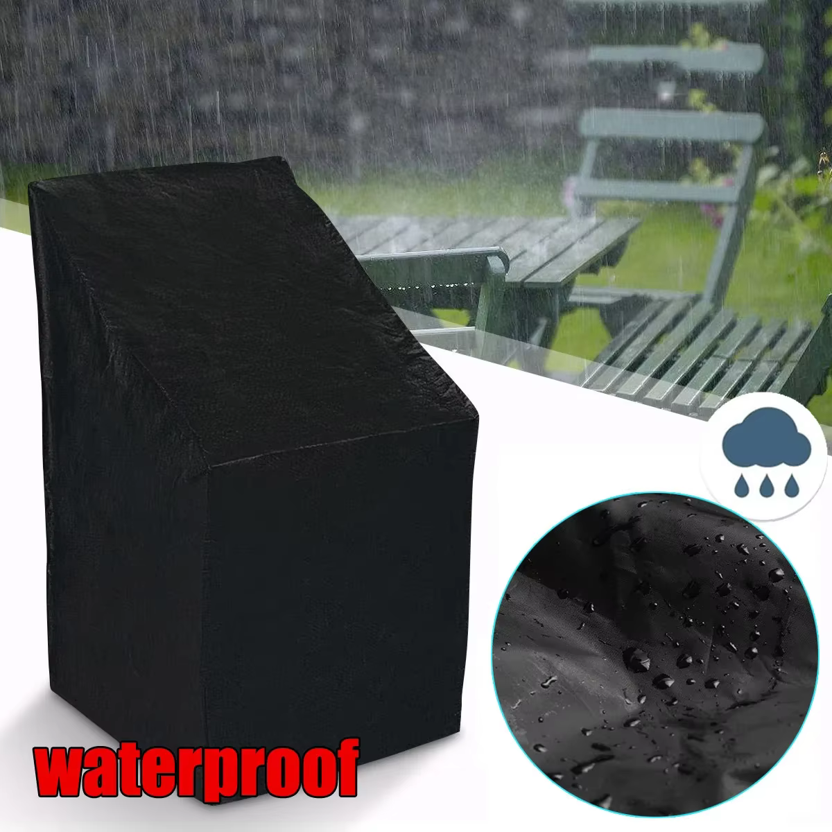 Housse de protection pour chaise de jardin d'extérieur, housse imperméable et anti-poussière pour me
