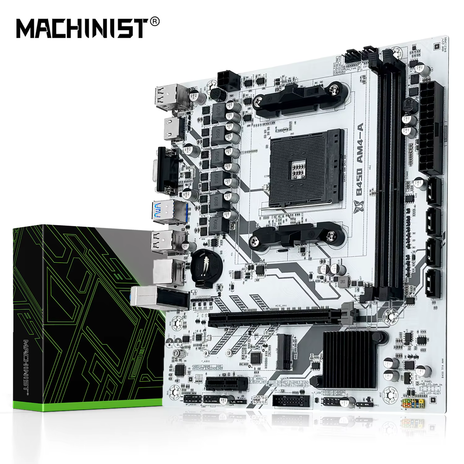 MACHINIST-Carte mère B450, processeur AMD, canal touristique, mémoire DDR4, carte mère AM4, M.2 NVcl