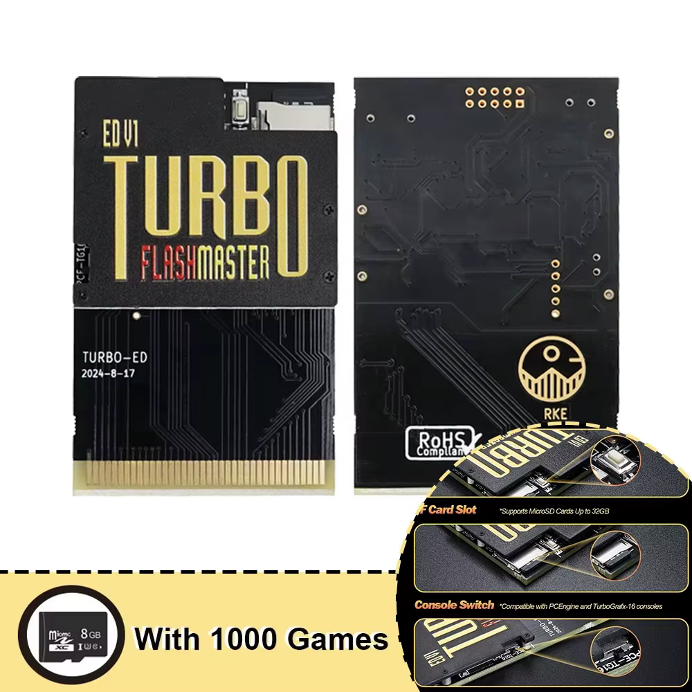 Pour TURBO ED PCE carte 1000 en 1 carte de jeu pour PC-Engine Turbo GrafX et Turbo GrafX carte de Co