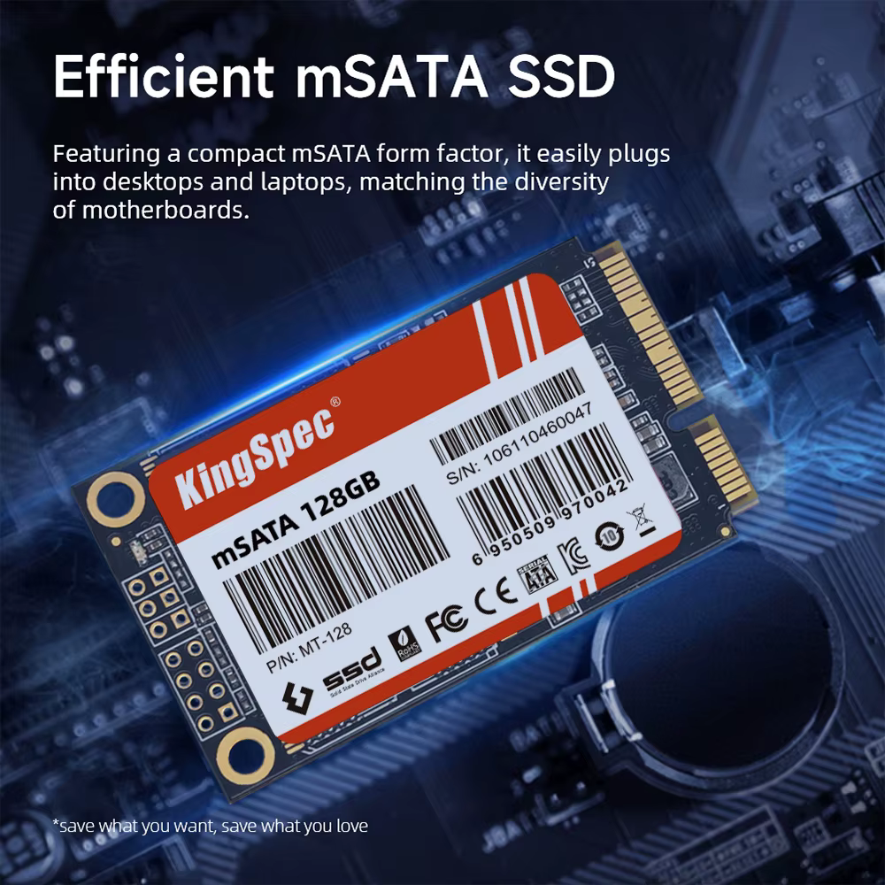 KingSpec – disque dur interne SSD mSATA, avec capacité de 128 go, 256 go, 512 go, 1 to, PCIe, pour D