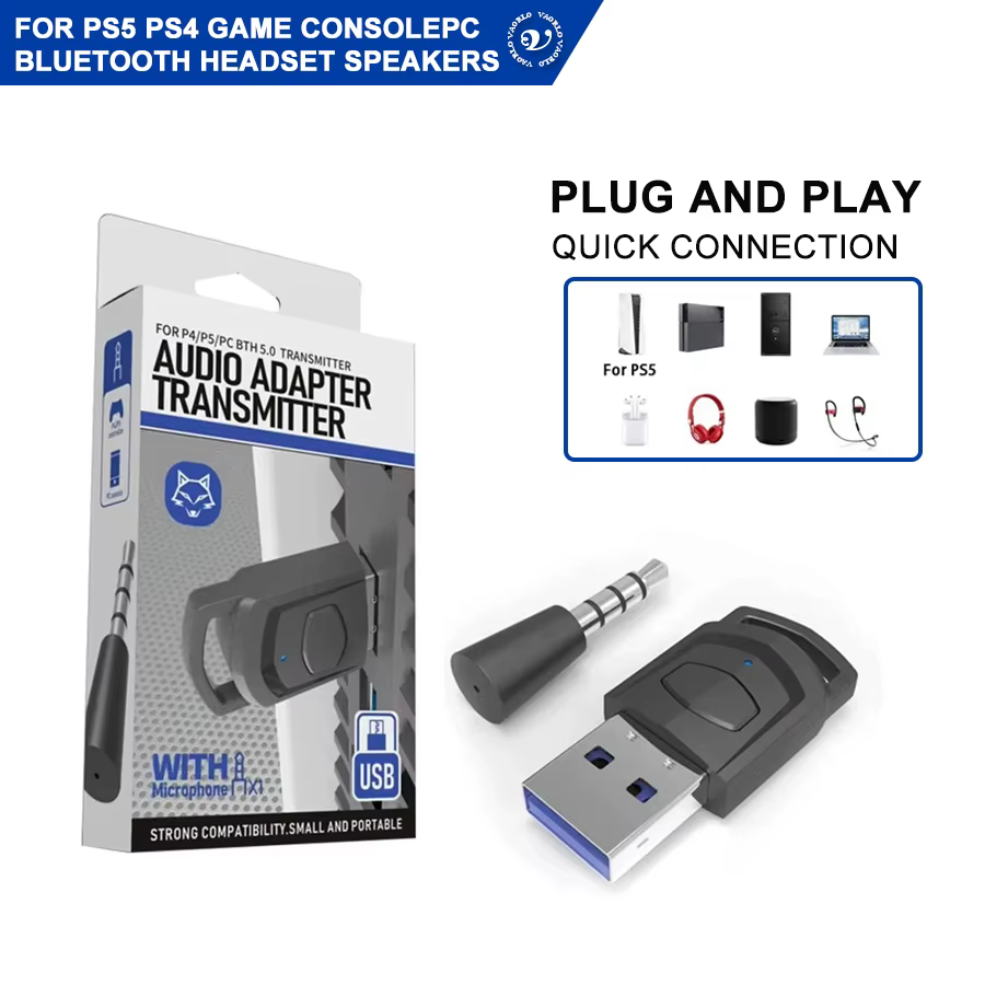 Adaptateur de casque Audio de jeu sans fil, pour Console de jeu PS5, PS4, casque PC, transmetteur Au