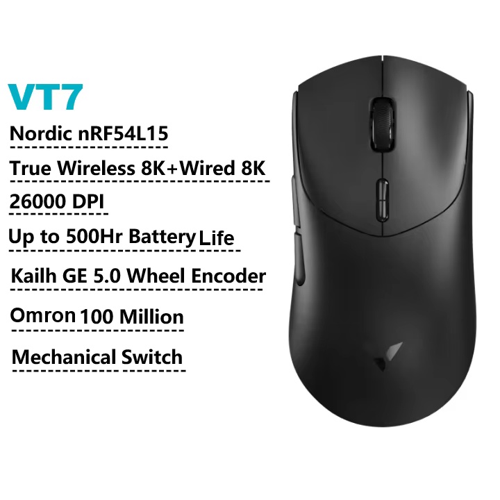 Rapoo VT7 souris de jeu sans fil ergonomique 8K taux d'érollage PAW3395 53g station de charge magnét