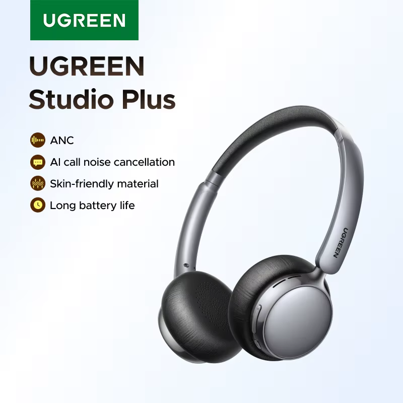 UGREEN Studio Plus 25dB ANC casque antibruit actif sans fil sur l'oreille écouteurs Bluetooth, Audio