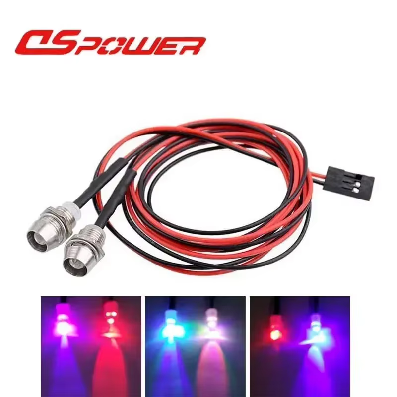 Lampe LED universelle pour voiture RC, 3mm 5mm 8mm, pour camion sur chenilles Axial Scx10 Traxxas Tr