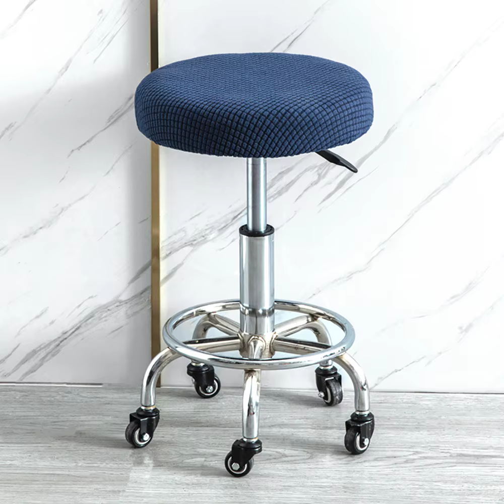 Housse de chaise ronde de couleur unie, housse de tabouret de salle à manger, housse de coussin de c