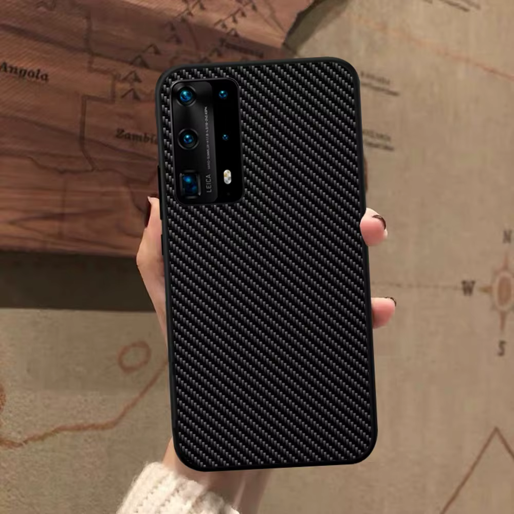 Coque de téléphone en fibre de carbone pour voiture, Huawei P 8 9 10 20 30 40 50 Pro Lite Psmart Hon