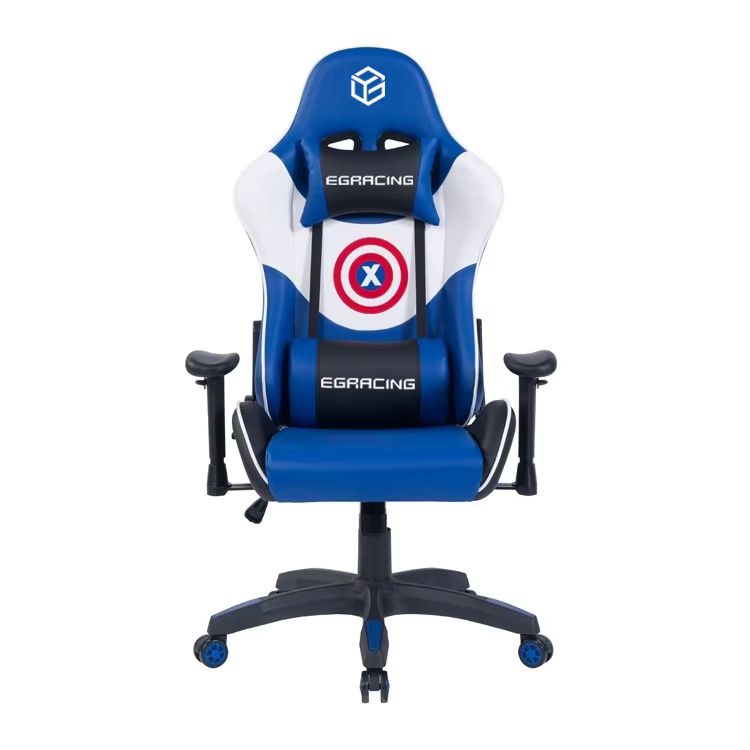 Chaise de jeu PC, chaise de bureau de course à dossier haut avec accoudoirs réglables, chaise de jeu
