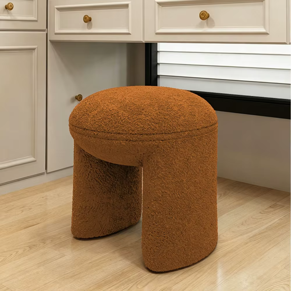 Chaise de coiffeuse pas chère, basse, marron, mignonne, style mini-selle, pour maquillage et salle à