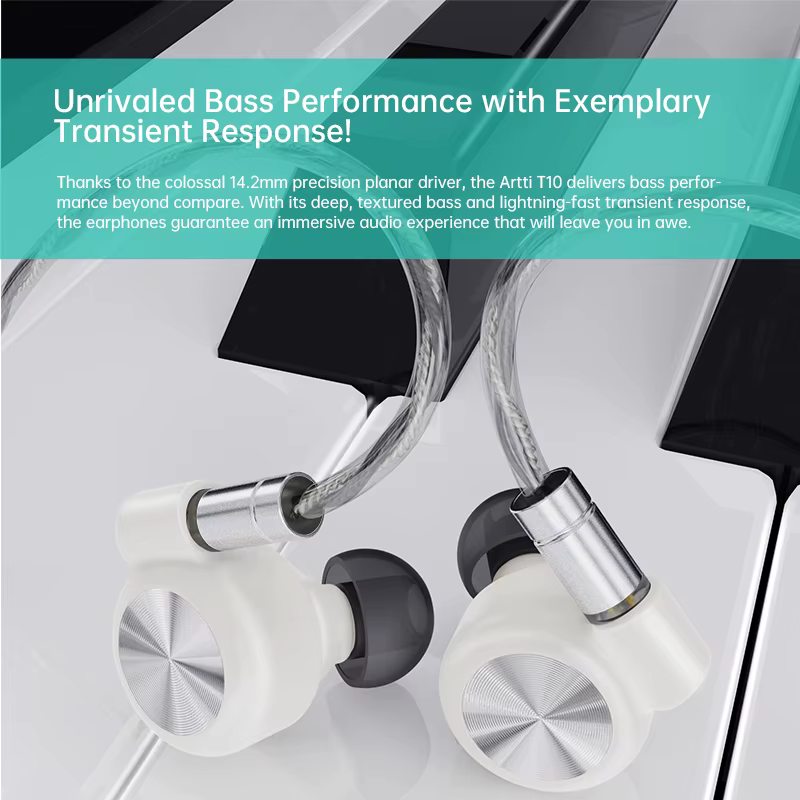 ARTTI T10 écouteurs intra-auriculaires HiFi moniteurs IEM filaires pilote planaire 14.2mm basses tex