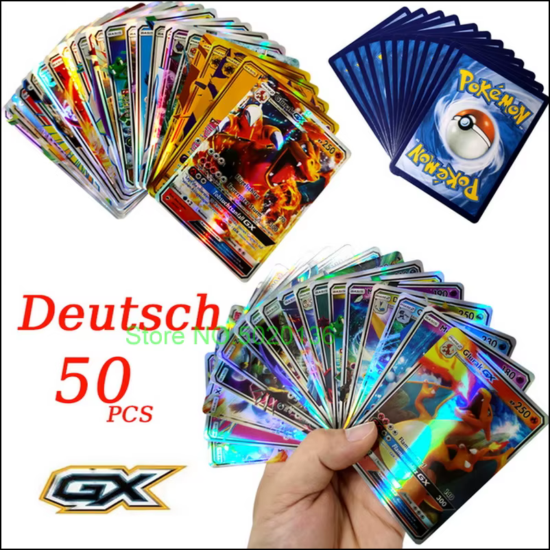 Cartes Pokémon allemandes Vstar Vmax GX édition limitée, cartes holographiques brillantes arc-en-cie