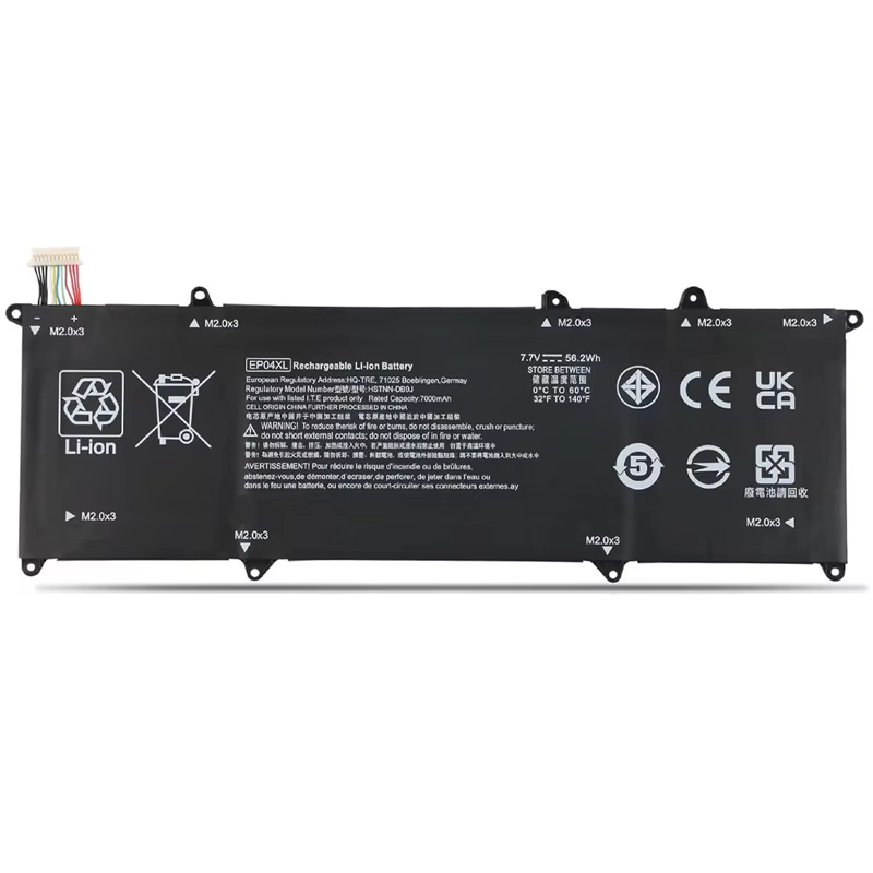 Batterie d'ordinateur portable EP04XL 7.7V 56.2Wh pour HP Elite Dragonfly G1 2019/Elite Dragonfly G2