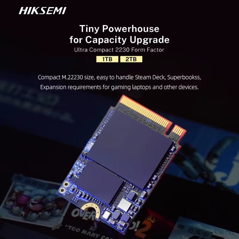 HIKSEMI 1 to 2 to M.2 SSD 2230 NVMe PCIe Gen 4x4 SSD pour Steam Deck ROG FLOWZ13 Surface ProX ordina