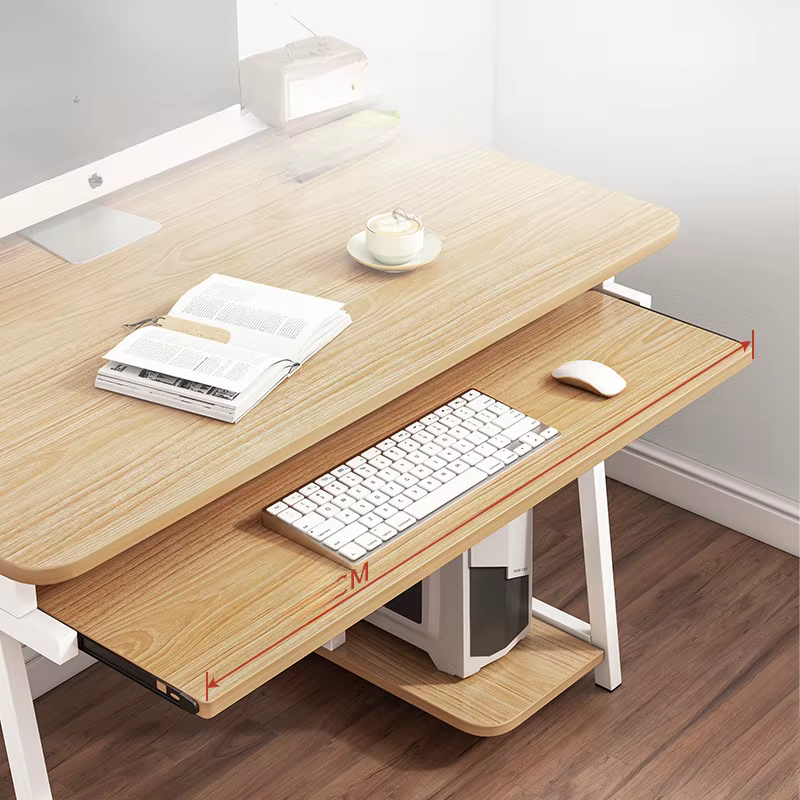Petit bureau d'ordinateur pour petits espaces, table d'écriture moderne de 33,5 pouces avec étagère