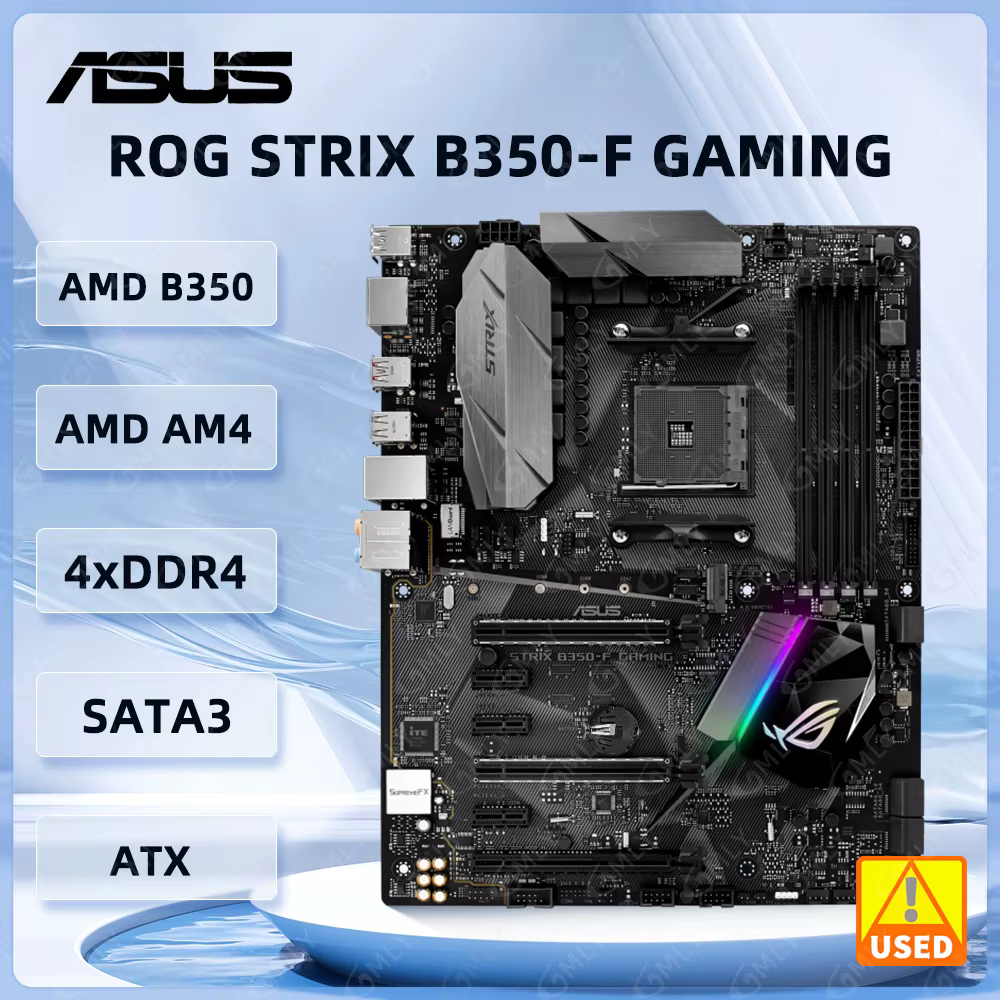Carte mère ASUS ROG STRIX B350-F GAMING AMD B350 AM4 DDR4 3200MHz 64GB compatible avec les processeu