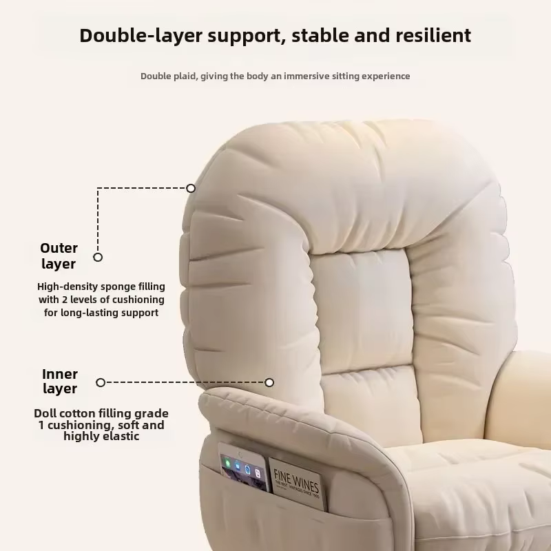 Chaise d'ordinateur inclinable, confortable, sédentaire, bureau, dortoir, chambre à coucher, canapé
