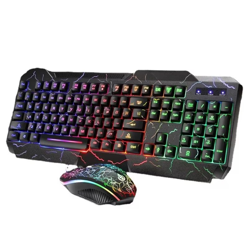 Ordinateur de bureau filaire clavier de jeu souris sensation mécanique lumière LED rétro-éclairé cla
