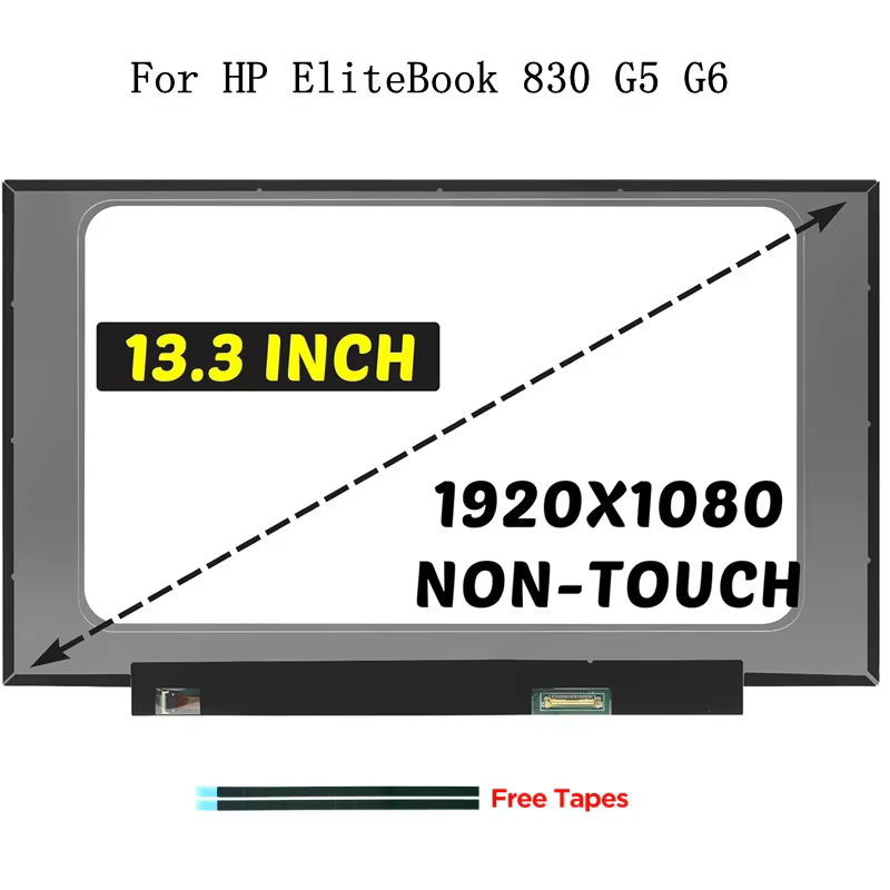 Pour HP ElitePle830 G5 G6 FHD 1920x1080 Affichage 30 broches eDP 13.3 IPS Ordinateur Portable Écran