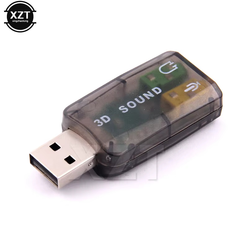 Carte son externe pour ordinateur USB 2.0 vers carte son Audio virtuelle 3D indicateur LED effets so