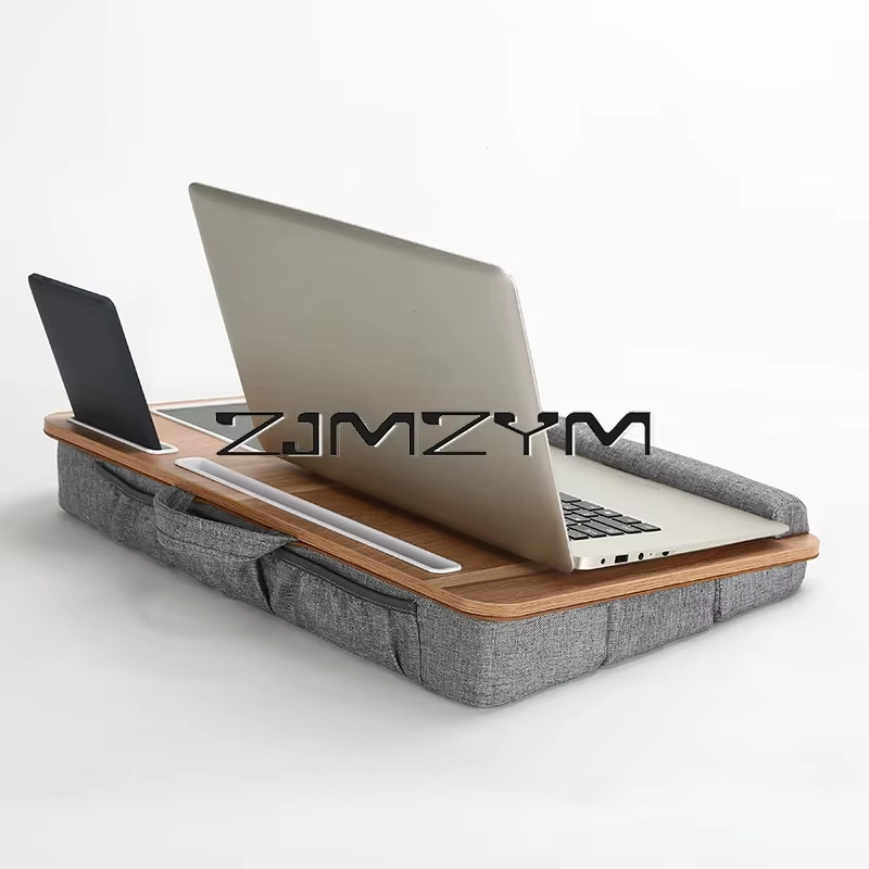 Bureau d'ordinateur portable avec coussin d'oreiller, support de téléphone, support d'ordinateur por