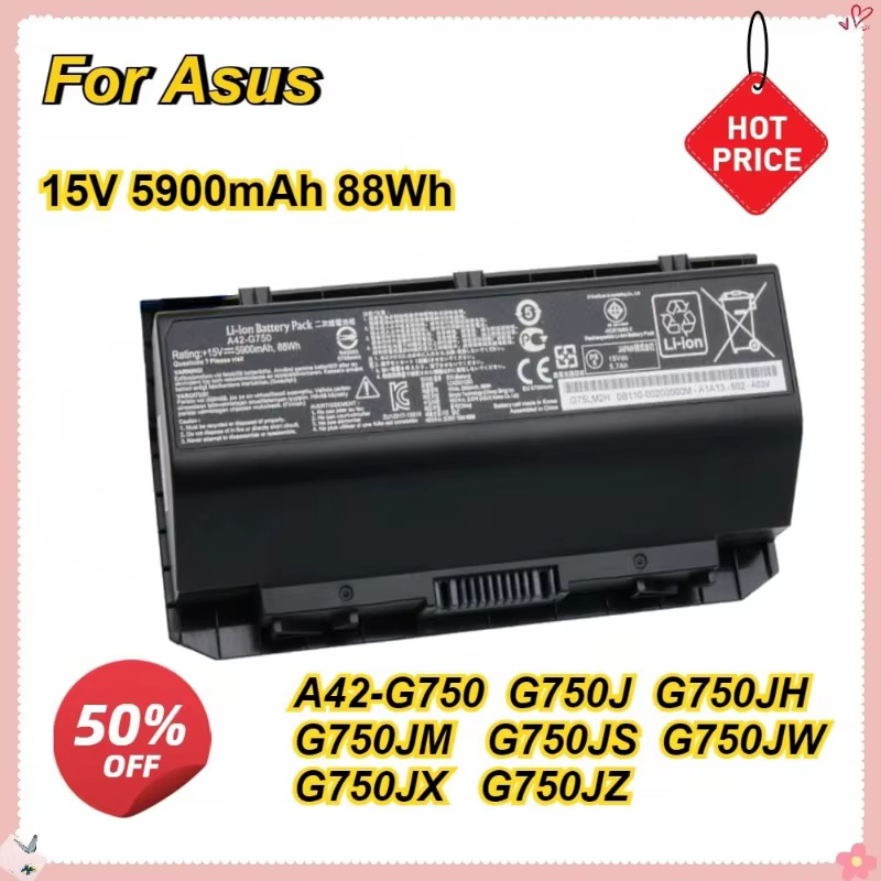 Batterie d'ordinateur portable pour ASUS A42-G750 G750J G750JH G750JM G750JS G750JW G750JX G750JZ Ba