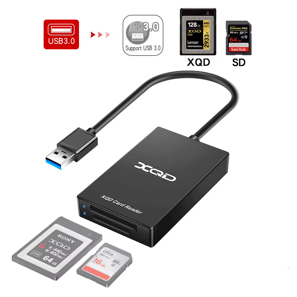 Lecteur de carte SD XQD multifonction, adaptateur de carte USB 3.0 de Type C, vitesse jusqu'à 5Gbps 