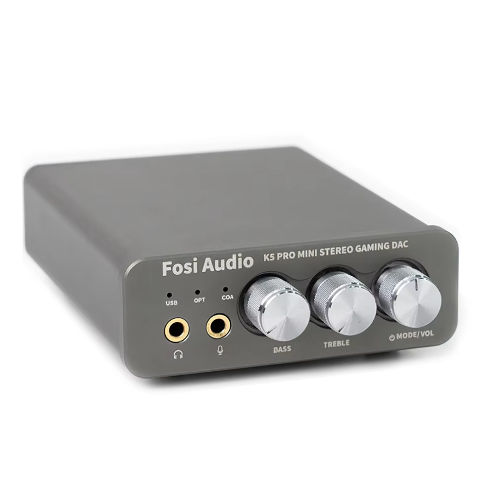 Amplificateur audio USB Fosi Audio K5 PRO pour jeux avec microphone, amplificateur casque, mini DAC