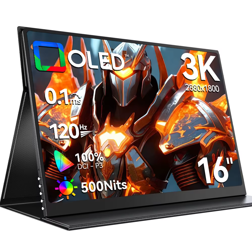 Moniteur Portable OLED UPERFECT 15.6 pouces, écran de jeu 4K UHD 60Hz, 500 Nits, 100% DCI-P3, contra