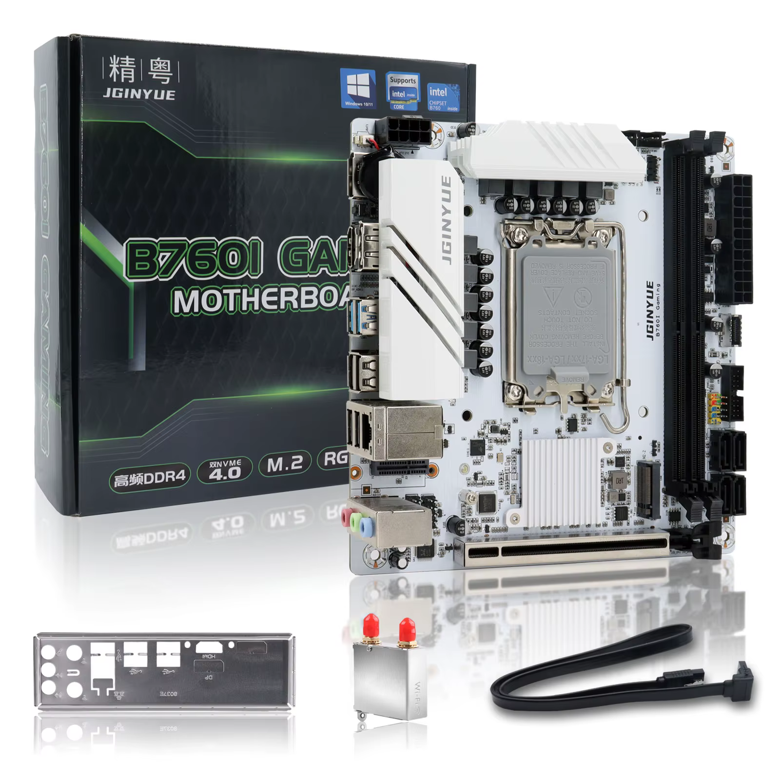 Carte mère JGINYUE B760 LGA 1700 compatible avec les processeurs Intel Core I3/I5/I7/I9 de 12e et 13