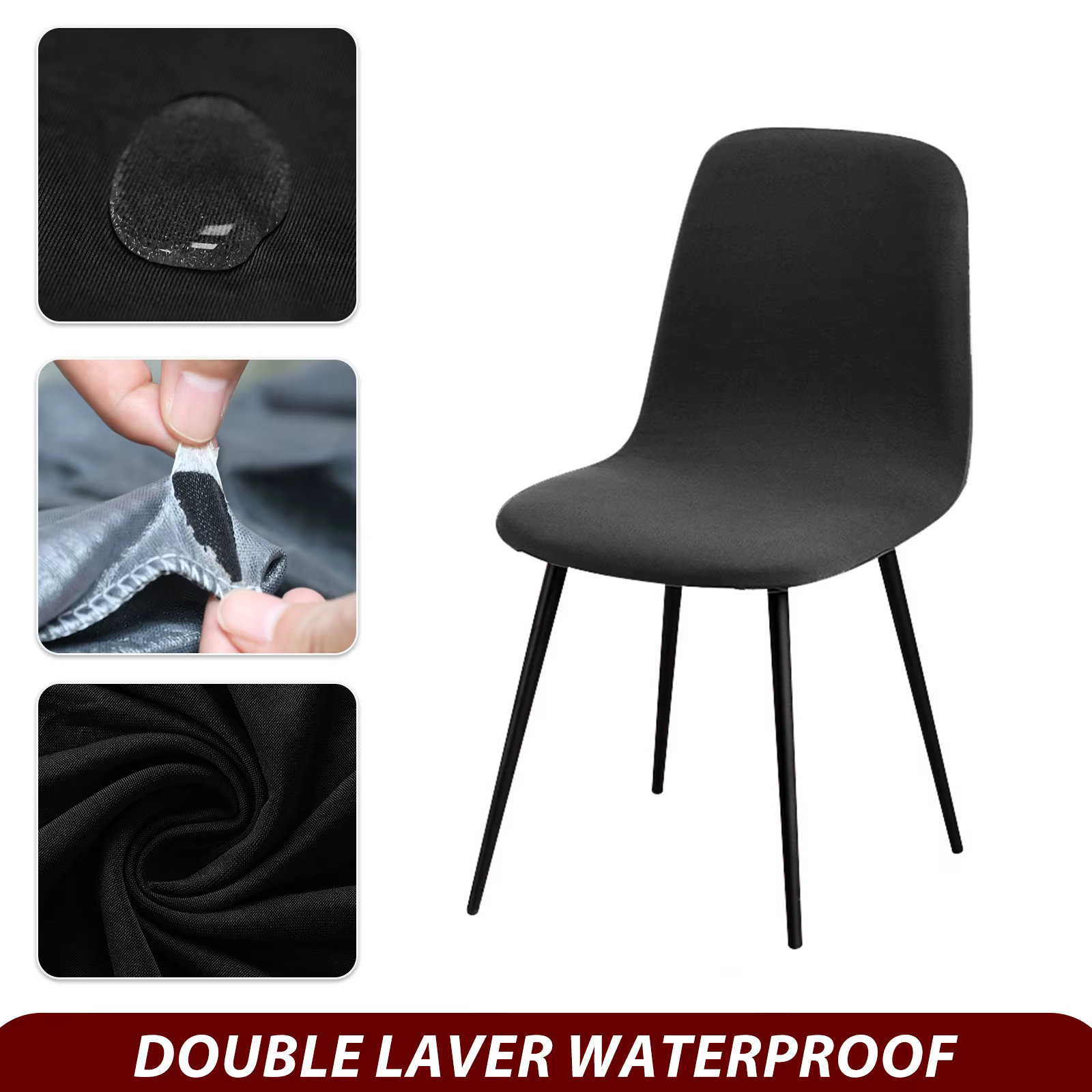 Housse de chaise de Bar imperméable, haute élasticité, à dossier court, pour salle à manger, cuisine