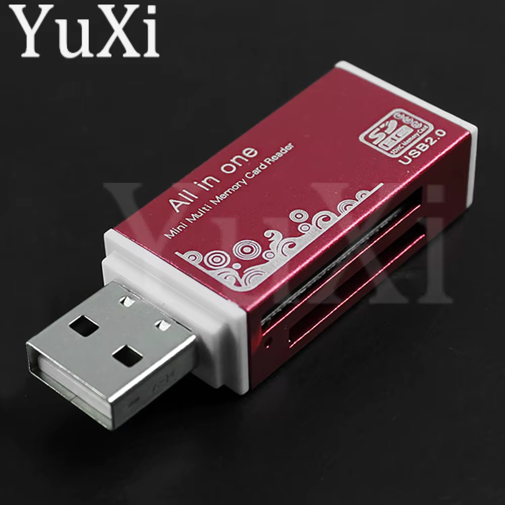 Lecteur de cartes mémoire USB 2.0, tout en 1 pour SD, TF, MS, M2, SDHC, adaptateur, prise pour ordin