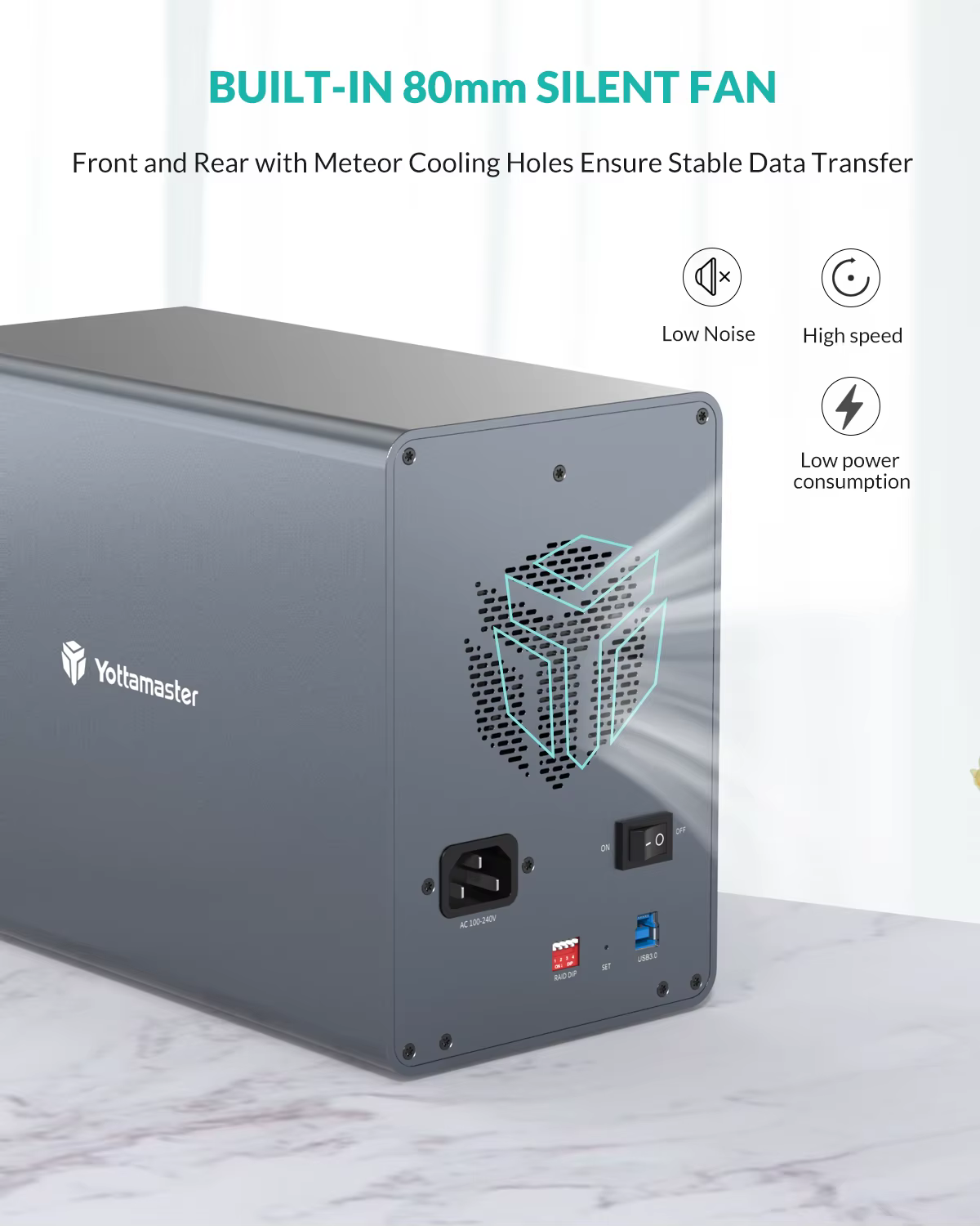 Yottamaster boîtier de disque dur externe RAID 5 baies 2.5 "3.5" SATA HDD SSD boîtier Mode RAID Supp