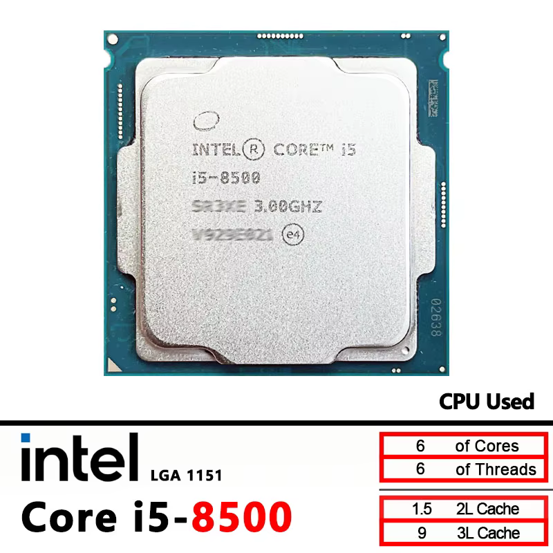 i5 8500 Intel Core i5-8500 3,0 GHz Processeur six cœurs six threads 9M 65W LGA 1151