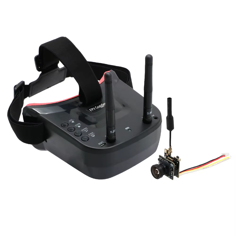 Lunettes FPV à double antenne 5.8G 40CH, casque vidéo avec écran LCD 4.3 pouces, moniteur NTSC/PAL D