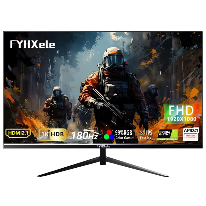 FYHXele Moniteur de jeu 24 pouces 180Hz, écran d'ordinateur FHD, temps de réponse de 1 ms, écran LCD