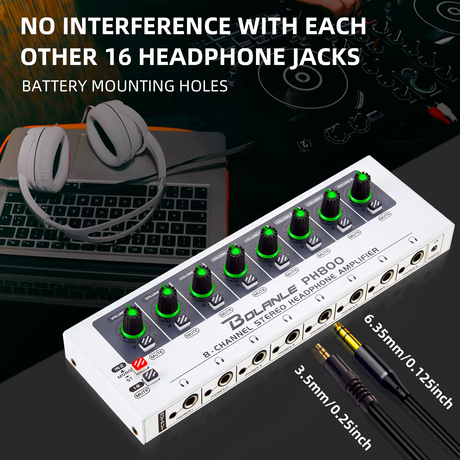 Bolanle PH800 amplificateur de casque stéréo 8 canaux/système de Distribution poussée maximale de 60