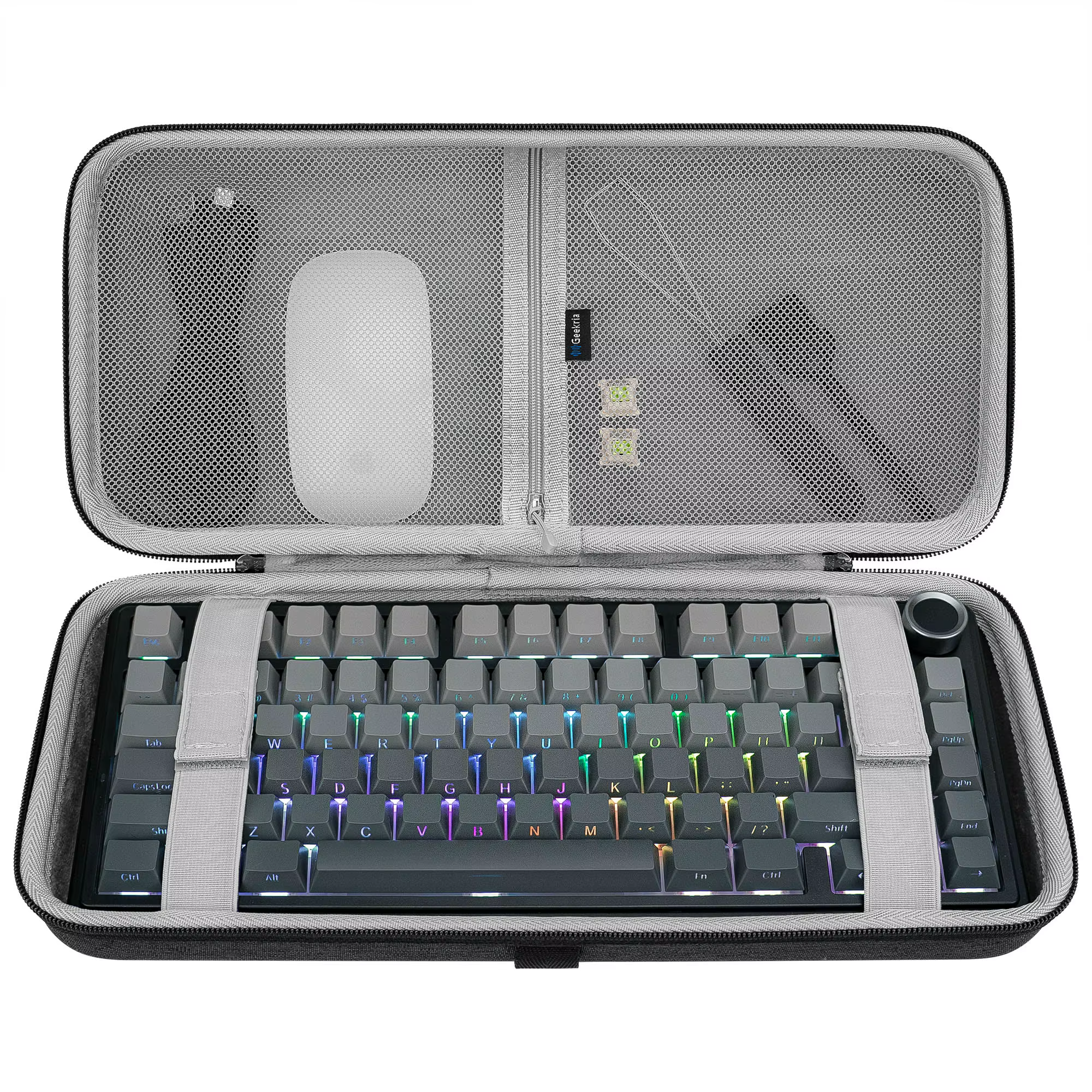 Étui pour clavier de jeu Geekria 75% 84 touches, compatible avec Keychron K2 HE, Logitech POP Keys /