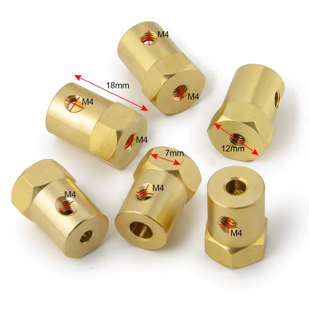 AXSPEED – coupleur d'accouplement hexagonal de roue de 12mm, adaptateur de manchon en laiton, connec
