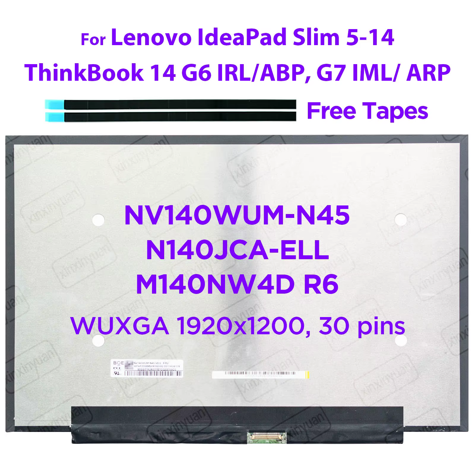 Écran LCD pour ordinateur portable 14.0 pouces NV140WUM-N45 N140JCA-ELL MagglomNW4D R6 pour Lenovo T