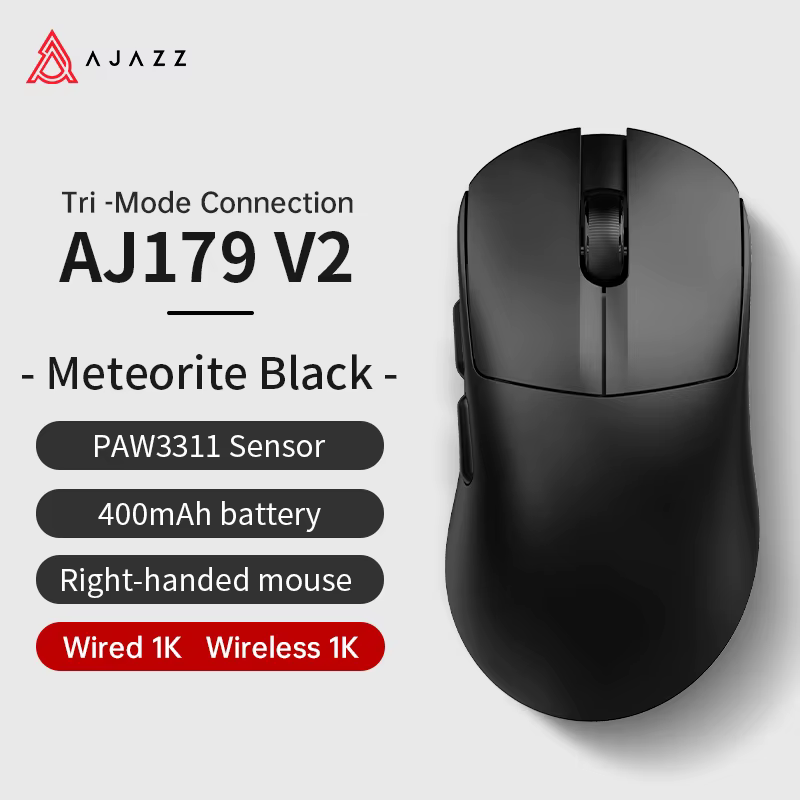 Souris de jeu sans fil AJAZZ AJ179 PRO PAW3395 avec base de charge RGB, 26000 DPI, souris ergonomiqu