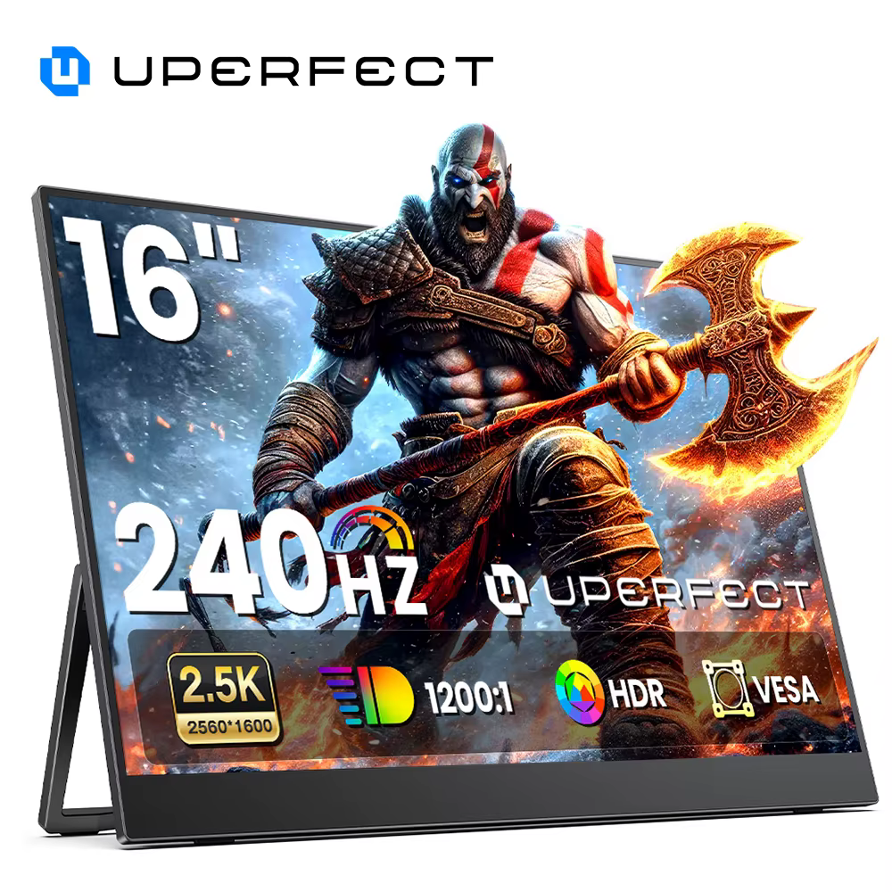 UPERFECT UGame J5 2.5K 240 Hz Moniteur de jeu 16" Écran portable 100 % sRGB avec HDMI USB C HDR Free